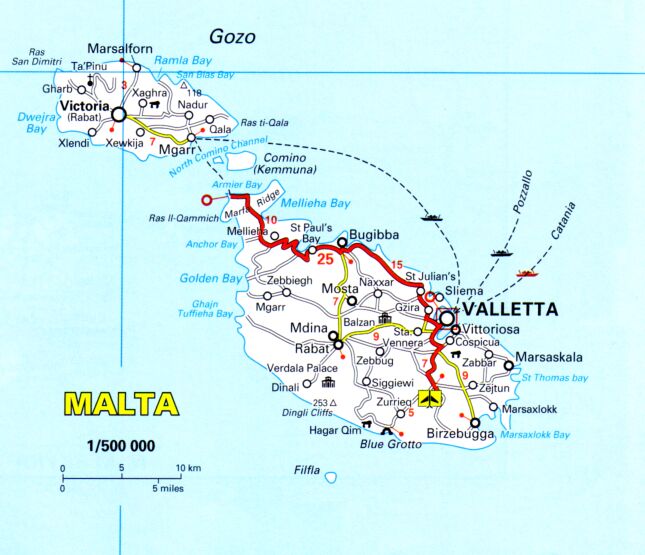 malte route carte